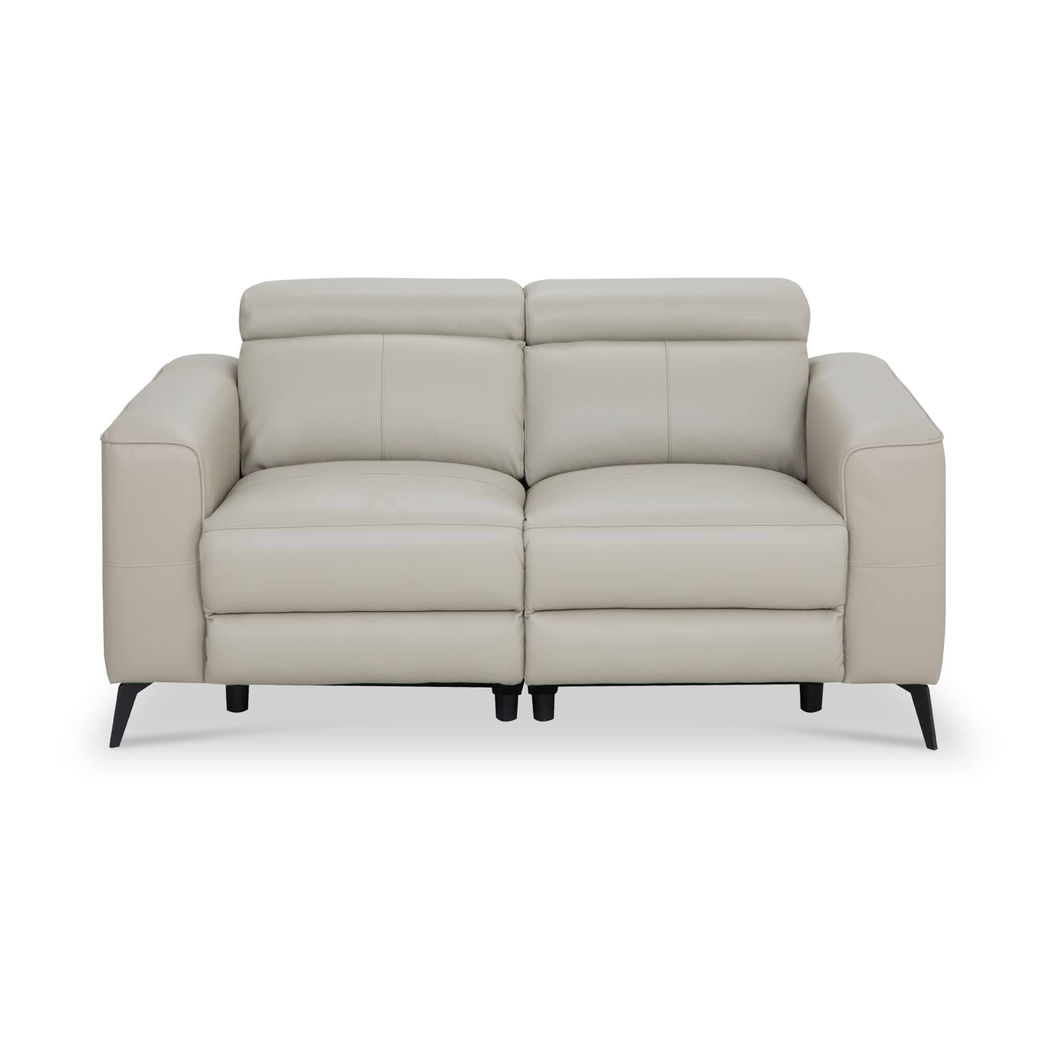 Radford Leather Dual Power Recliner 2 Seater Sofa Frost Grey from Roseland Furniture