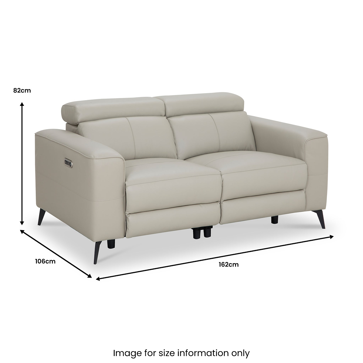 Radford Leather Dual Power Recliner 2 Seater Sofa Frost Grey from Roseland Furniture