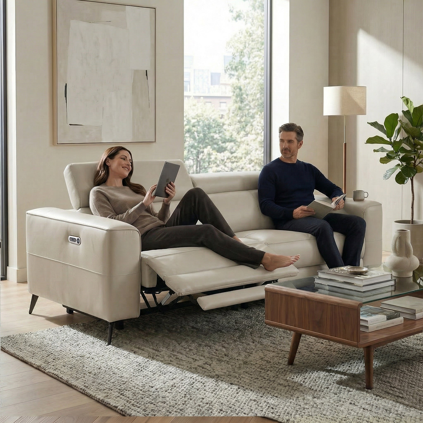Radford Leather Dual Power Recliner 3 Seater Sofa from Roseland Furniture