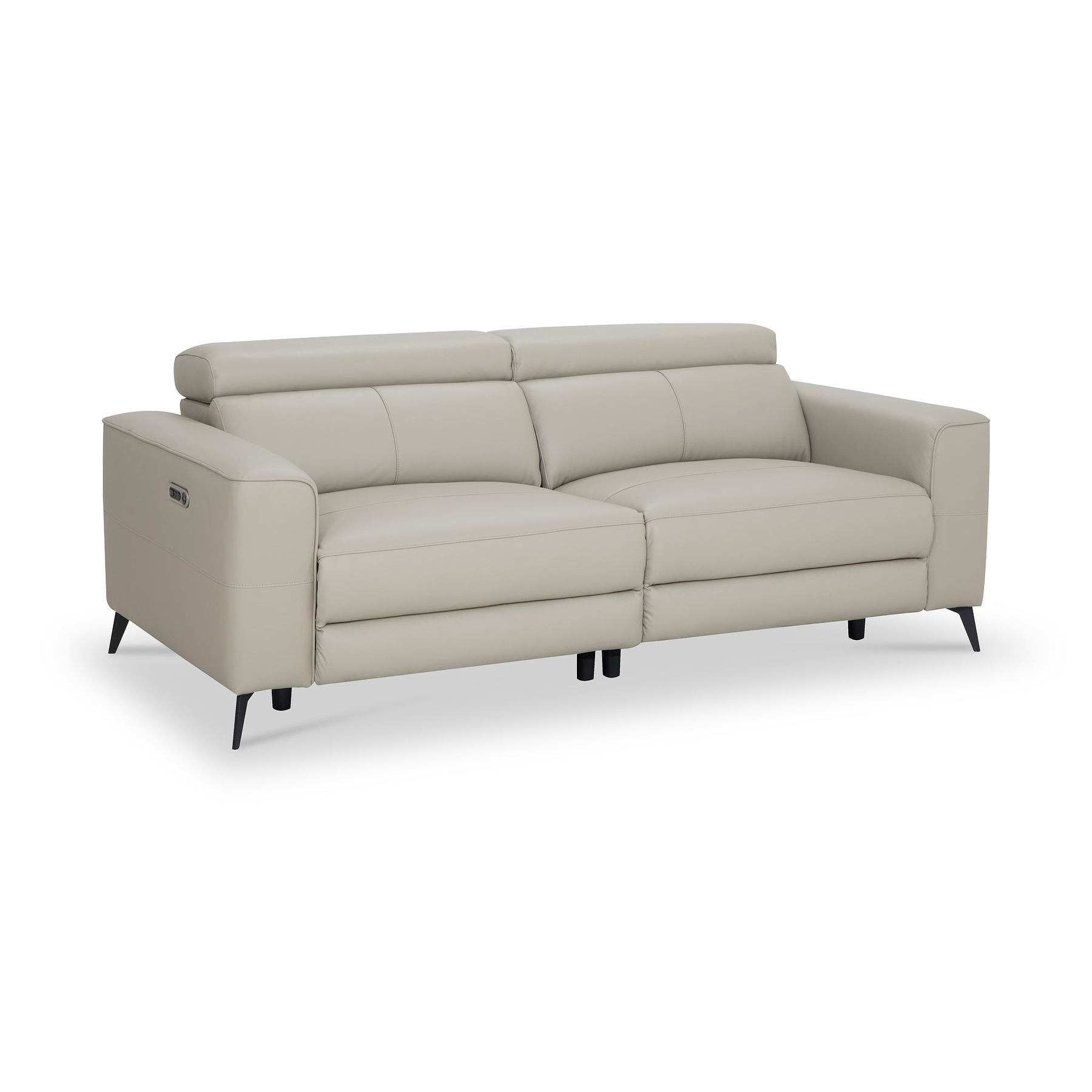 Radford Leather Dual Power Recliner 3 Seater Sofa Frost Grey from Roseland Furniture