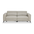 Radford Leather Dual Power Recliner 3 Seater Sofa Frost Grey from Roseland Furniture