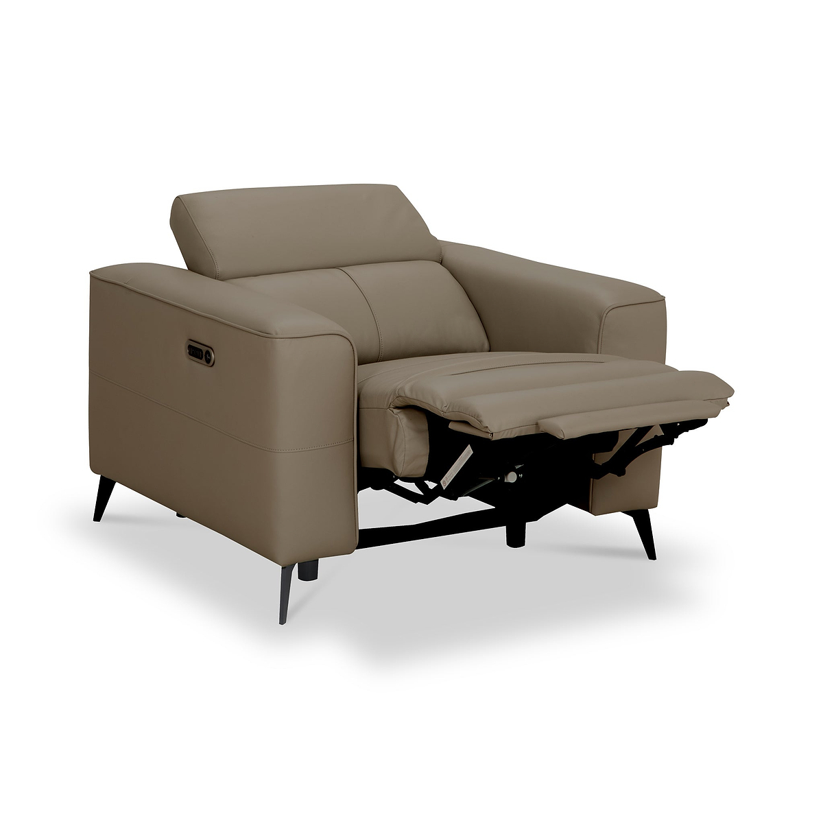 Radford Leather Dual Power Recliner Armchair Taupe from Roseland Furniture