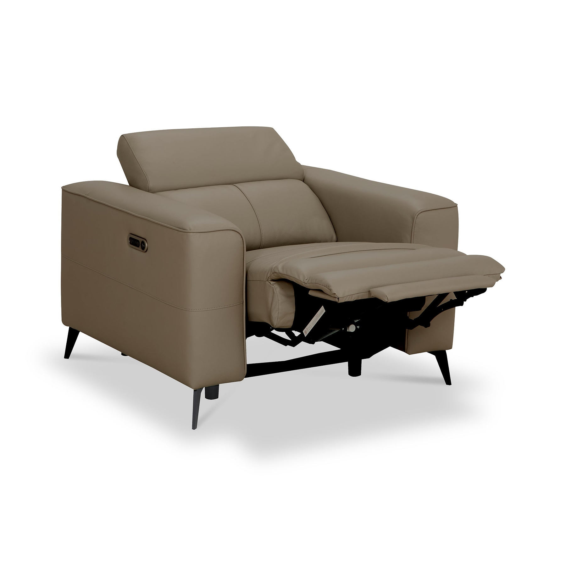 Radford Leather Dual Power Recliner Armchair Taupe from Roseland Furniture