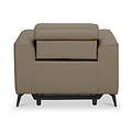 Radford Leather Dual Power Recliner Armchair Taupe from Roseland Furniture