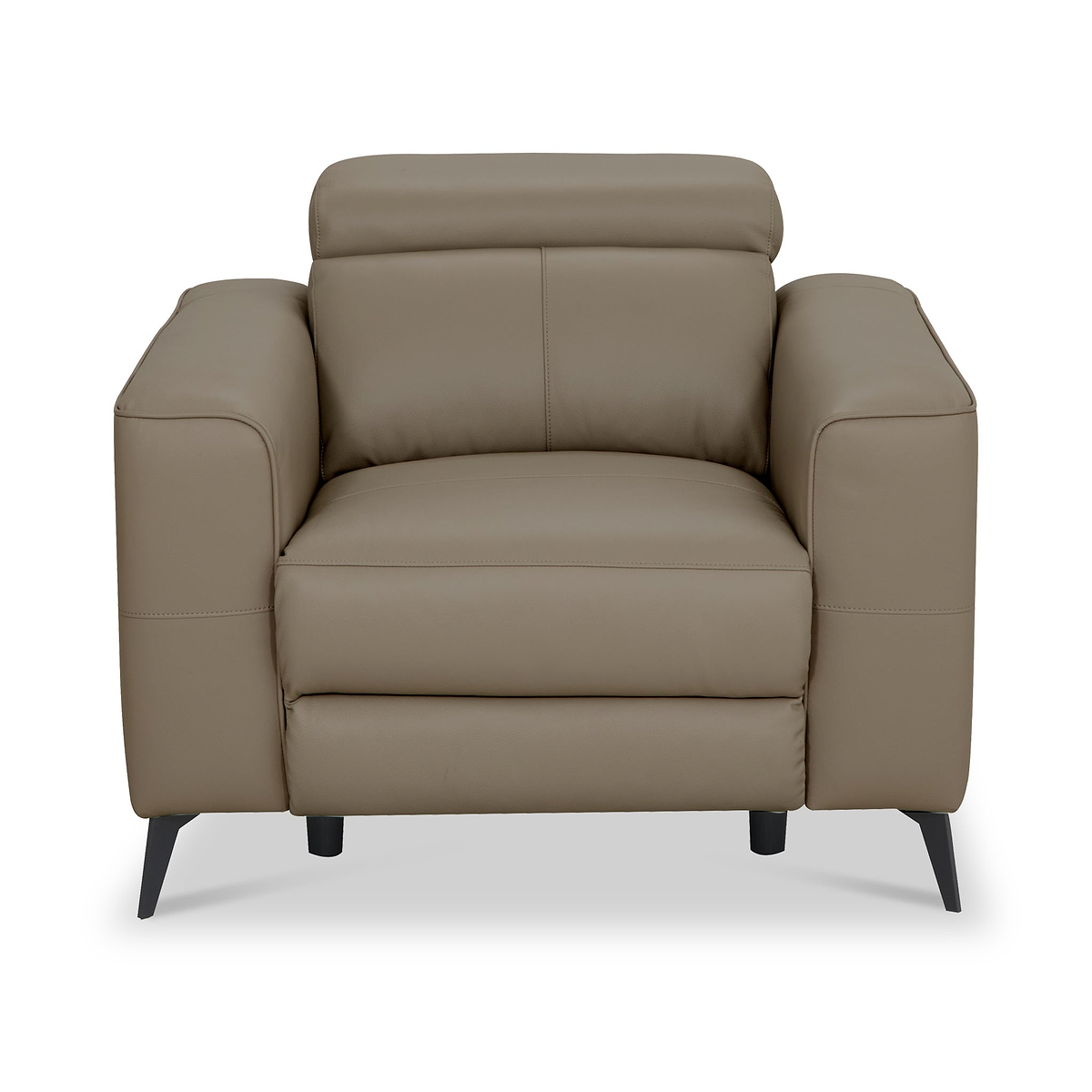 Radford Leather Dual Power Recliner Armchair Taupe from Roseland Furniture