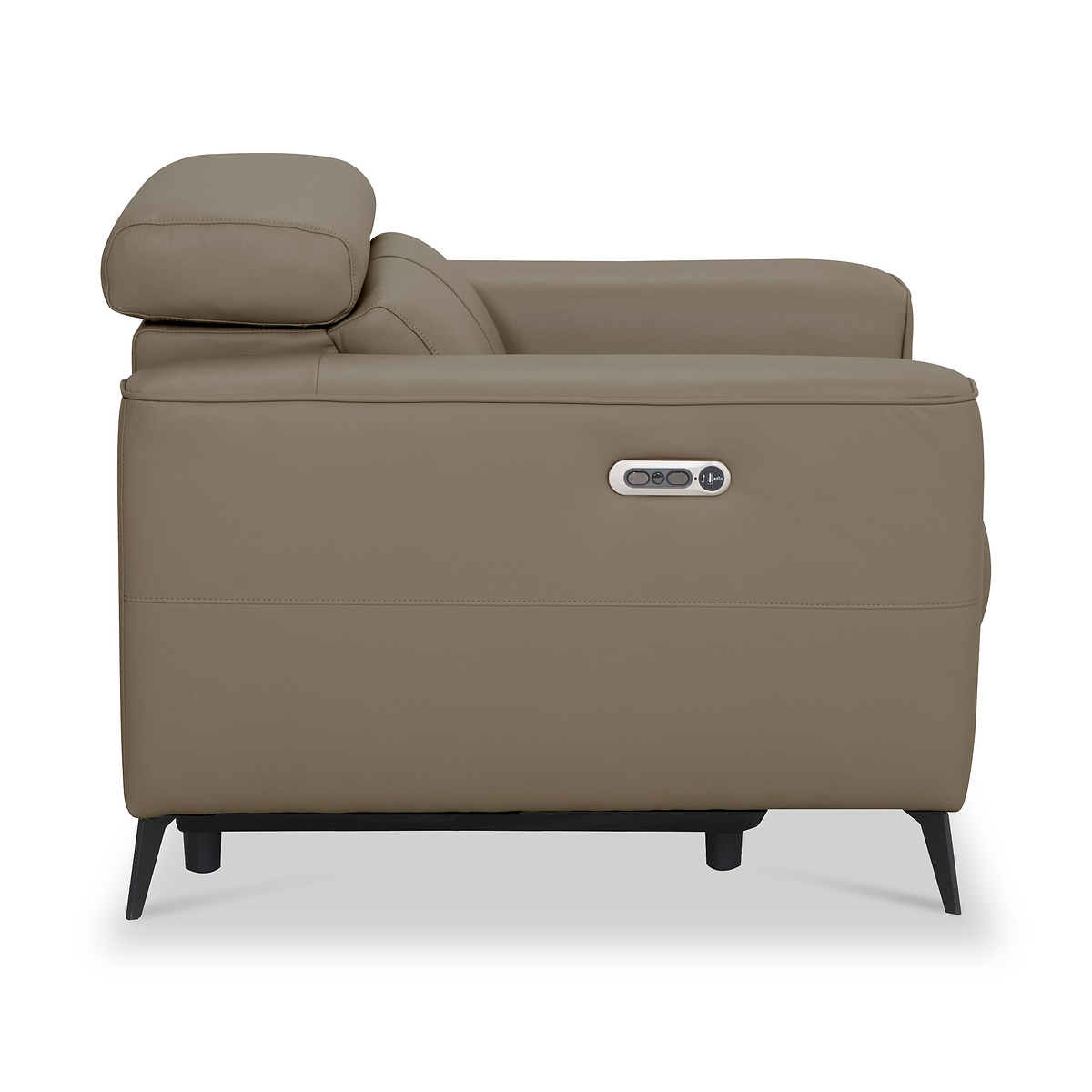 Radford Leather Dual Power Recliner Armchair Taupe from Roseland Furniture
