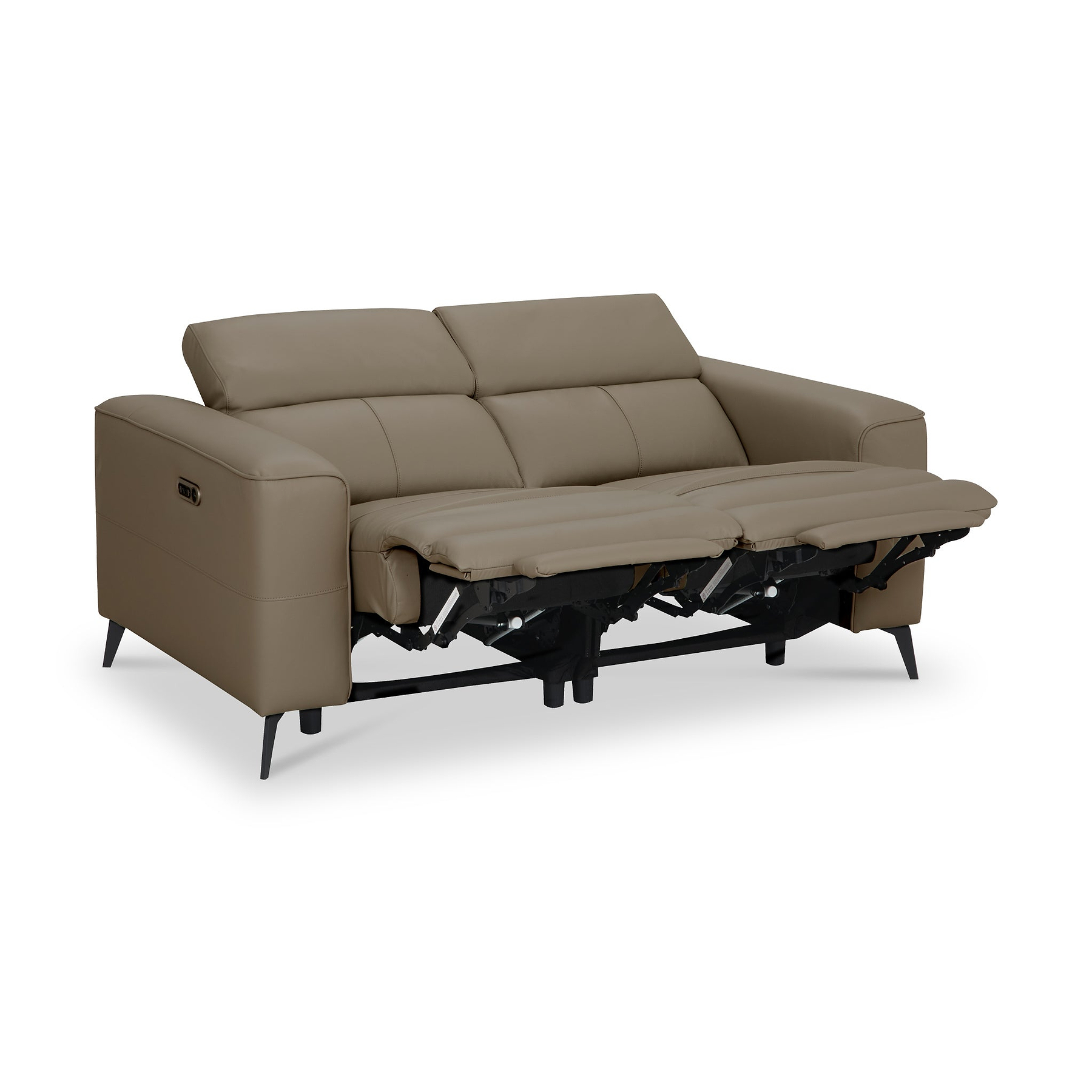Radford Leather Dual Power Recliner 2 Seater Sofa Taupe from Roseland Furniture