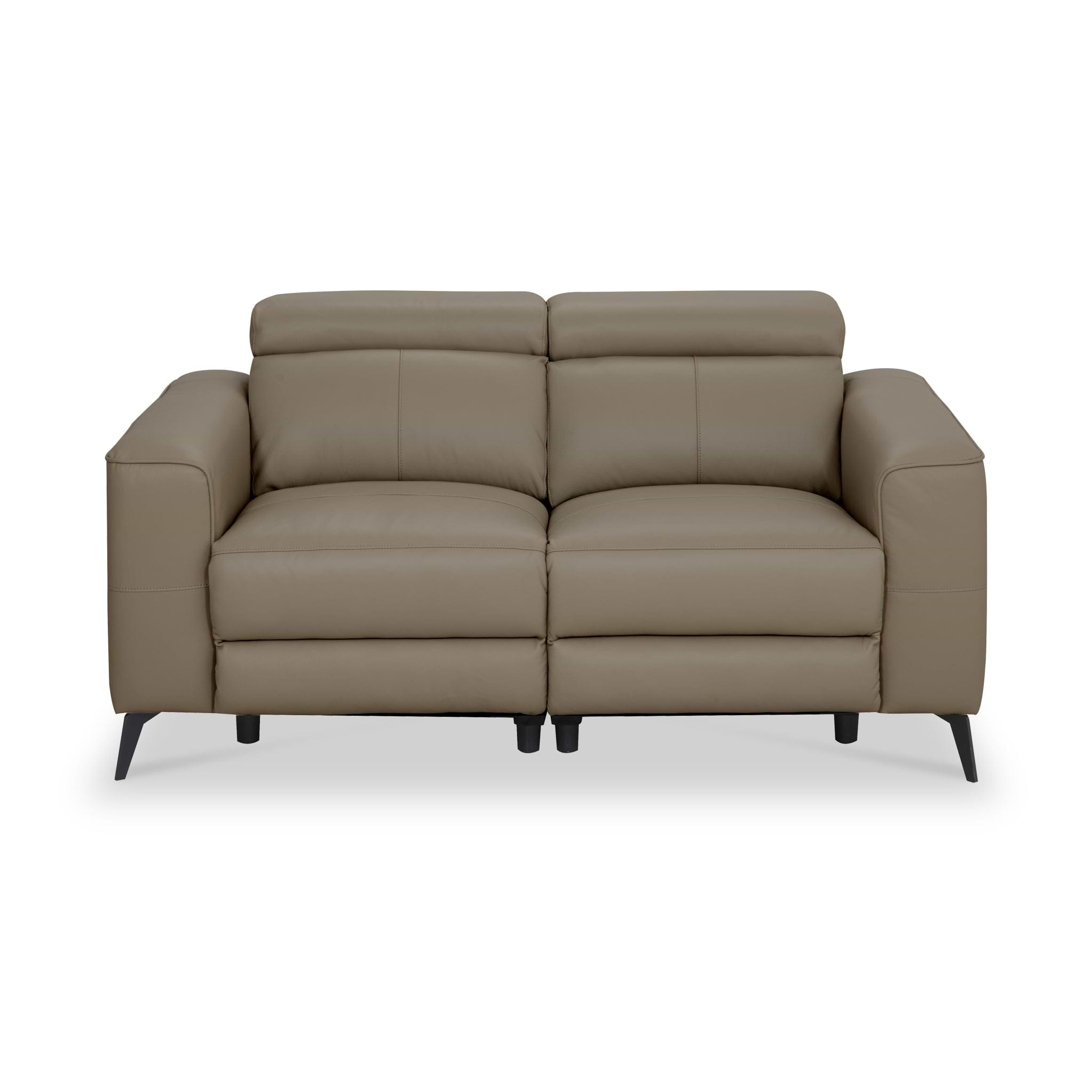 Radford Leather Dual Power Recliner 2 Seater Sofa Taupe from Roseland Furniture