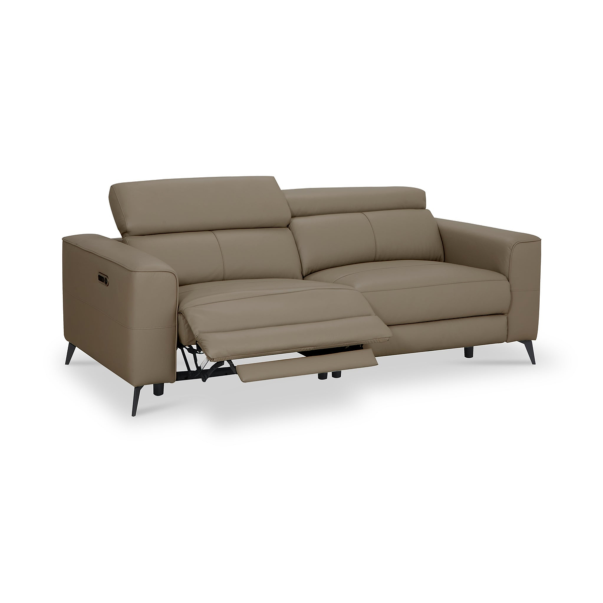 Radford Leather Dual Power Recliner 3 Seater Sofa Taupe from Roseland Furniture