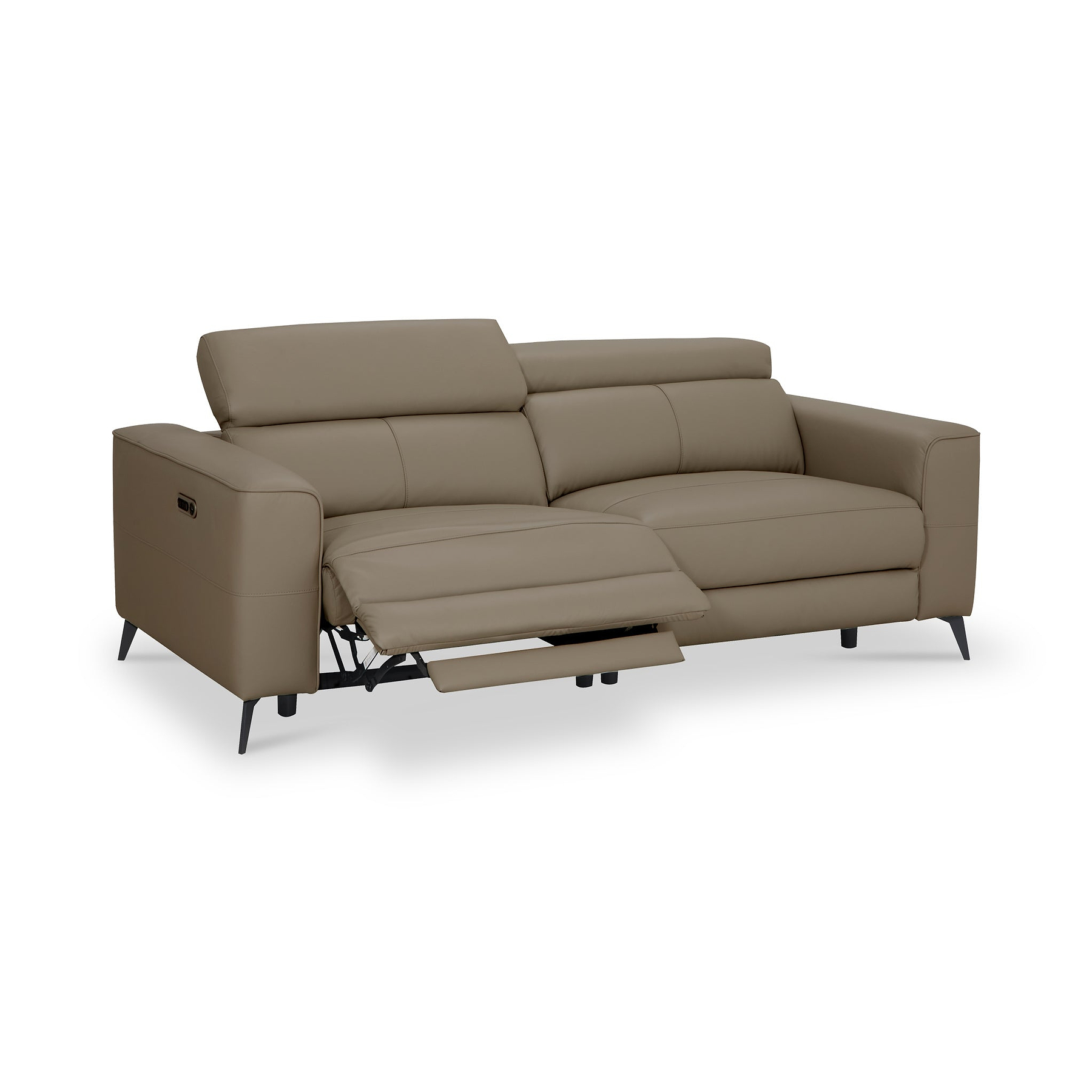 Radford Leather Dual Power Recliner 3 Seater Sofa Taupe from Roseland Furniture