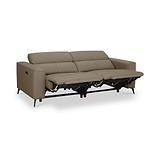 Radford Leather Dual Power Recliner 3 Seater Sofa Taupe from Roseland Furniture