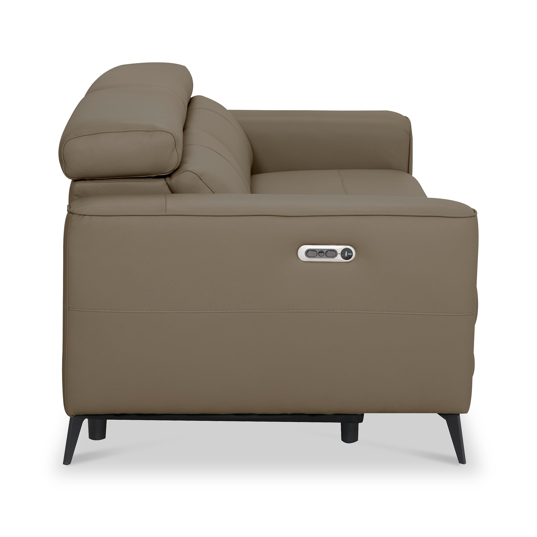 Radford Leather Dual Power Recliner 3 Seater Sofa Taupe from Roseland Furniture