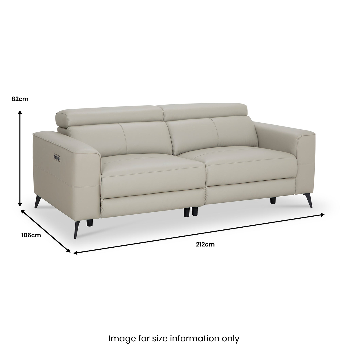 Radford Leather Dual Power Recliner 3 Seater Sofa Taupe from Roseland Furniture