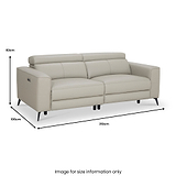 Radford Leather Dual Power Recliner 3 Seater Sofa Taupe from Roseland Furniture