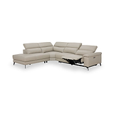 Radford Leather Power Reclining Corner Chaise Sofa LHF Frost Grey from Roseland Furniture