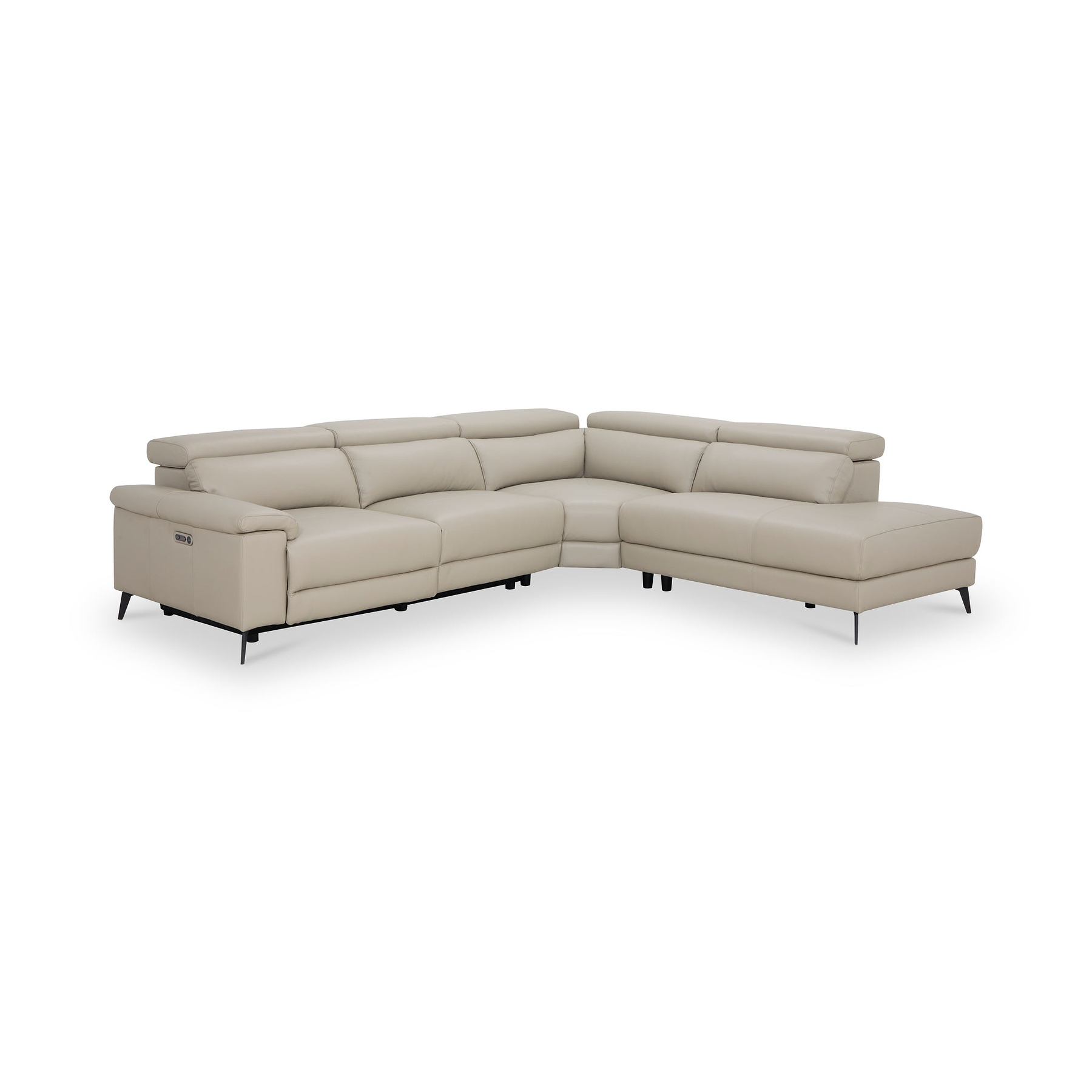 Radford Leather Power Recling Corner Chaise Sofa RHF Frost Grey from Roseland Furniture