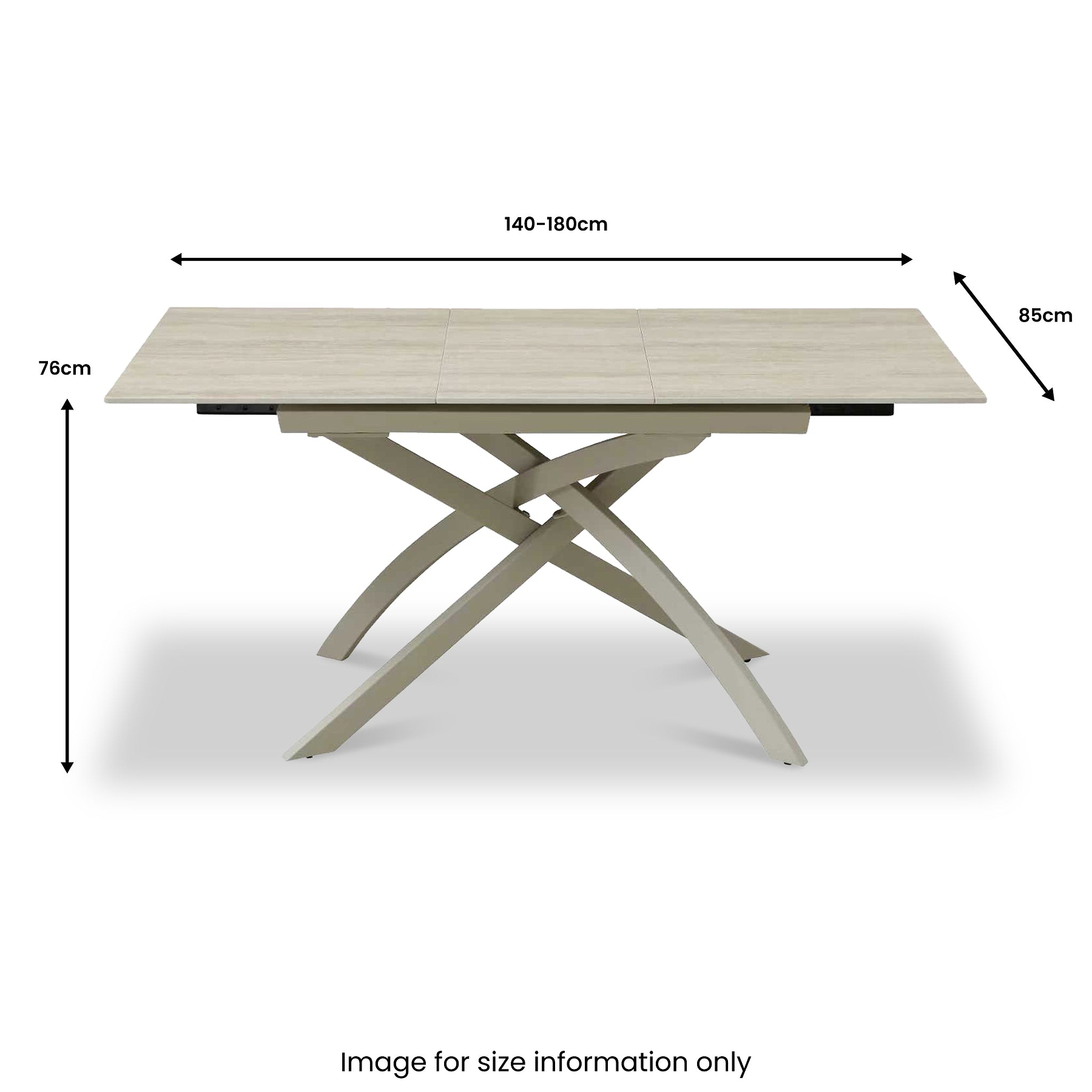 Nova Sintered Stone 140-180cm Ext Dining Table Trav Effect from Roseland Furniture