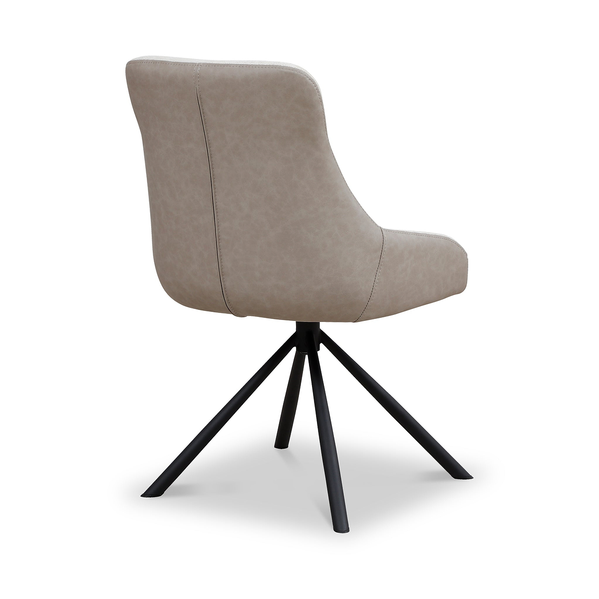 Elio 360 Swivel Dining Chair Beige Taupe PU Trim from Roseland Furniture