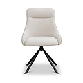 Elio 360 Swivel Dining Chair Beige Taupe PU Trim from Roseland Furniture