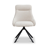 Elio 360 Swivel Dining Chair Beige Taupe PU Trim from Roseland Furniture