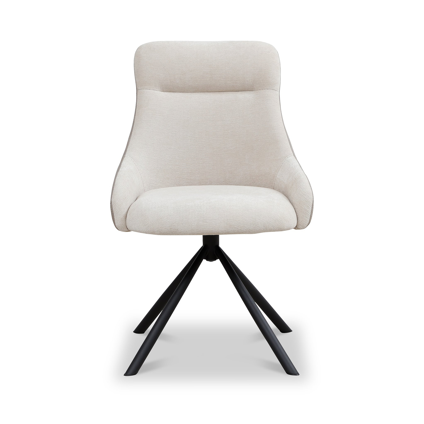 Elio 360 Swivel Dining Chair Beige Taupe PU Trim from Roseland Furniture