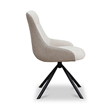 Elio 360 Swivel Dining Chair Beige Taupe PU Trim from Roseland Furniture
