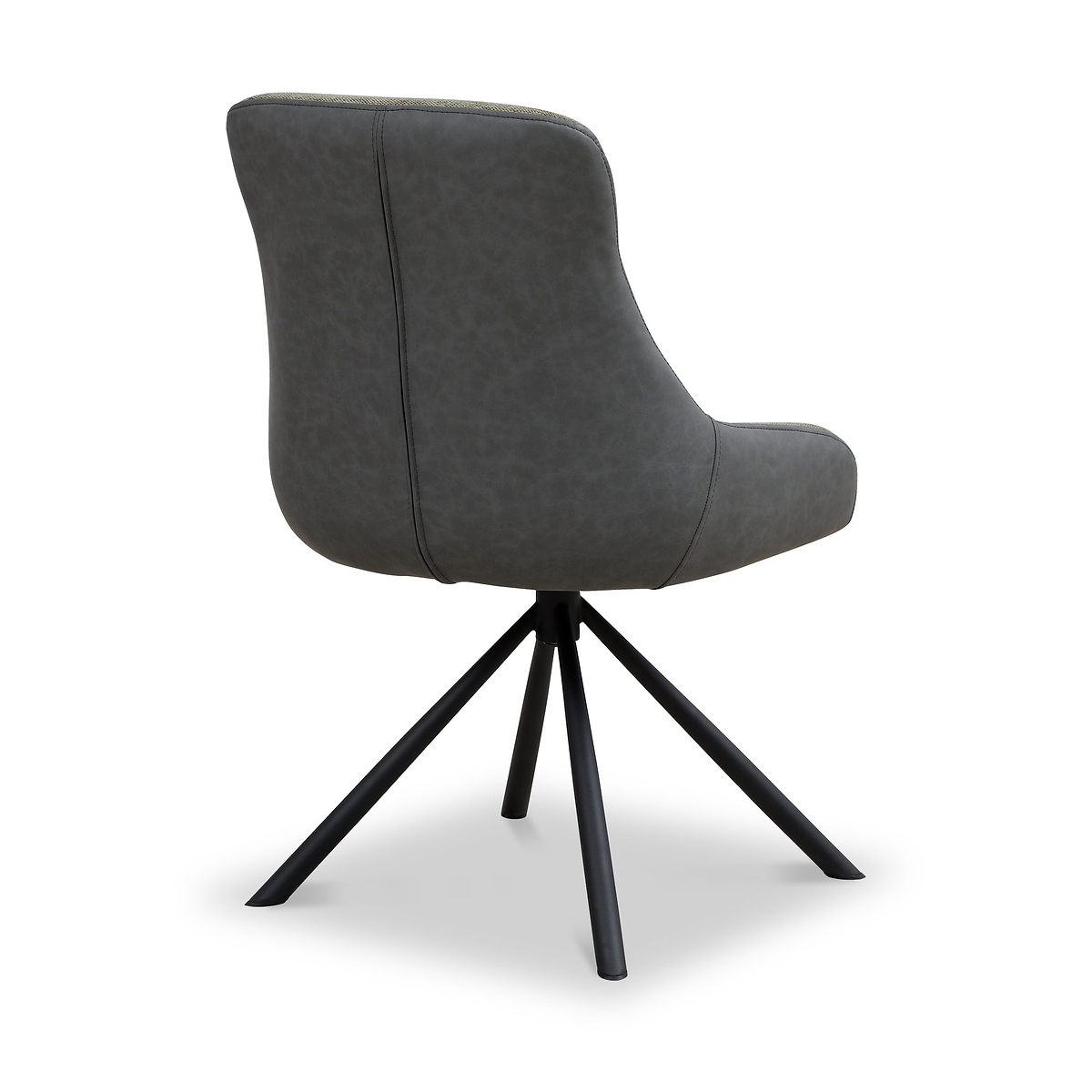 Elio 360 Swivel Dining Chair Green Dark Grey PU Trim from Roseland Furniture