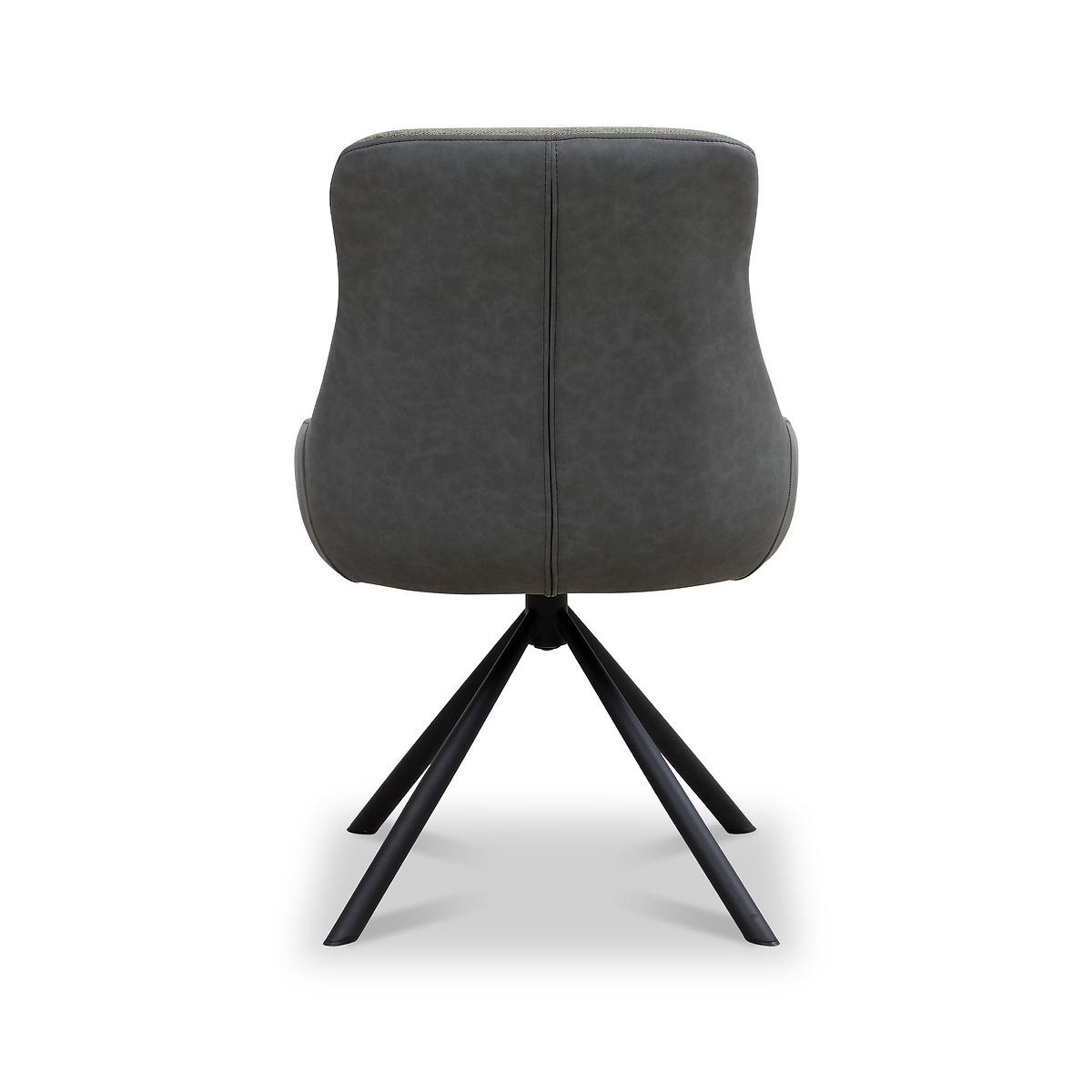 Elio 360 Swivel Dining Chair Green Dark Grey PU Trim from Roseland Furniture