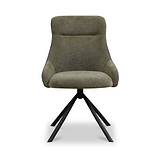 Elio 360 Swivel Dining Chair Green Dark Grey PU Trim from Roseland Furniture