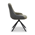 Elio 360 Swivel Dining Chair Green Dark Grey PU Trim from Roseland Furniture