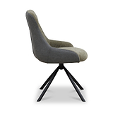 Elio 360 Swivel Dining Chair Green Dark Grey PU Trim from Roseland Furniture
