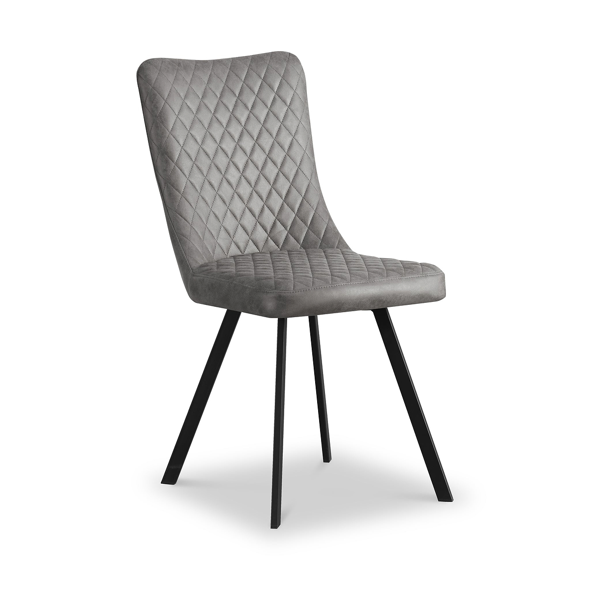 Galaxy Mid Grey Faux Suede Dining Chair from Roseland Furniture