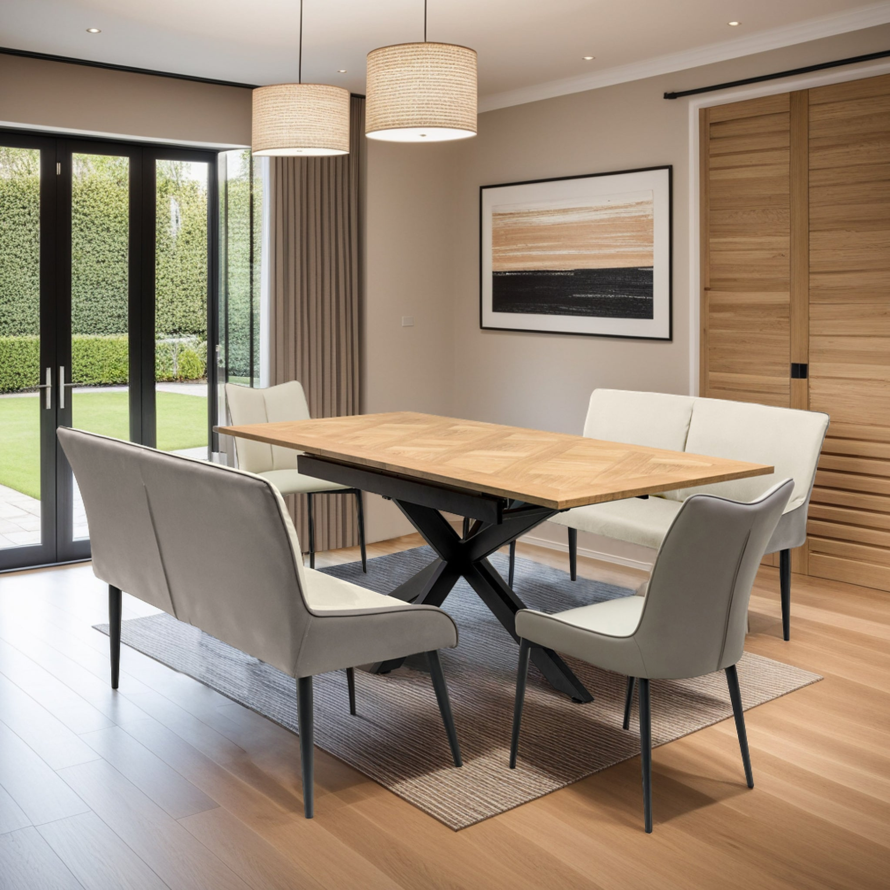 Stefan-Faux-Leather-Curved-Dining-Chair from Roseland Furniture