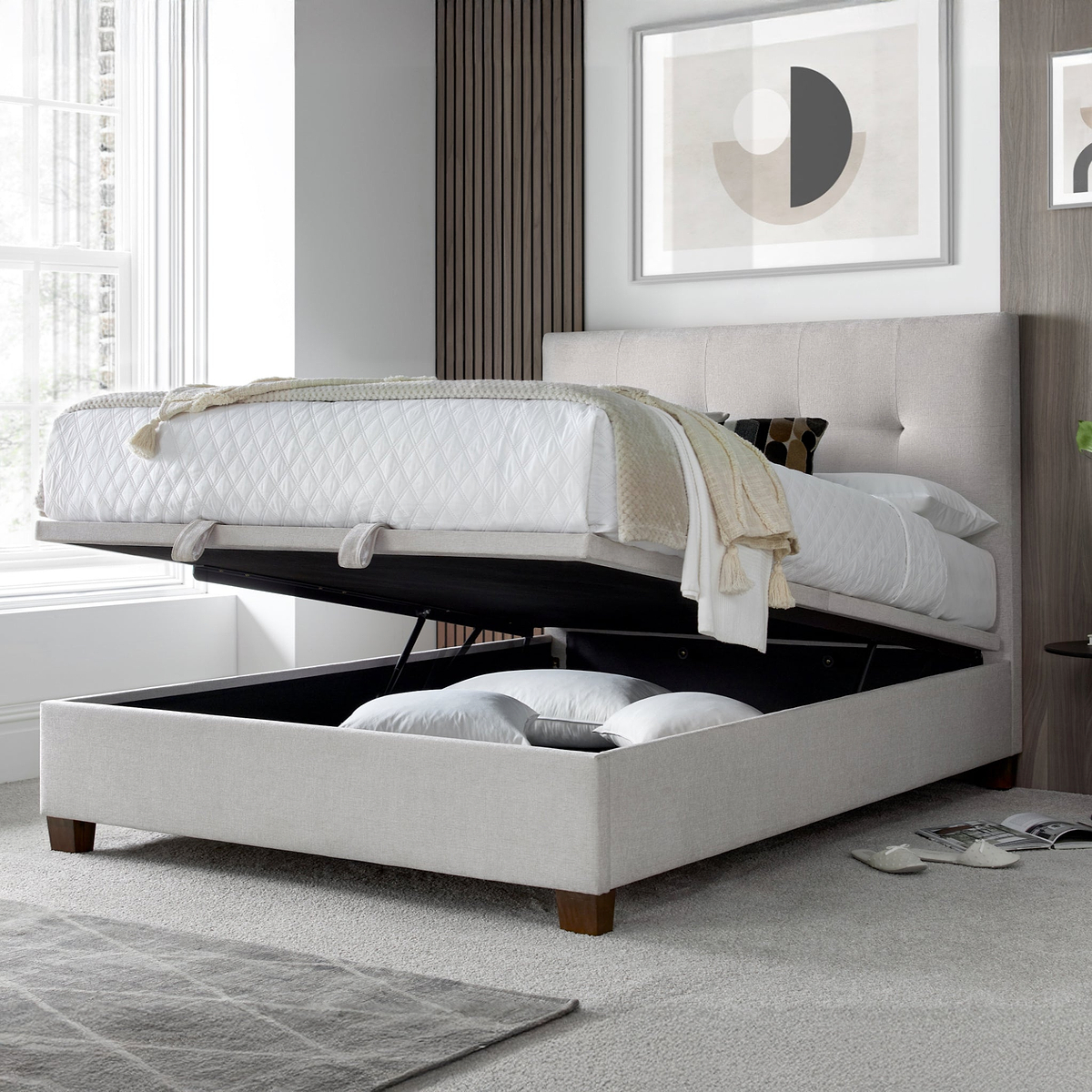 Dansen Ottoman Storage Bed Frame Clay from Roseland Furniture
