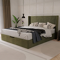 Princeton Slim Pleat Ottoman Bed Frame Olive from Roseland Furniture