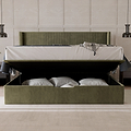 Princeton Slim Pleat Ottoman Bed Frame Olive from Roseland Furniture