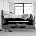 Henlie TV Ottoman Bed Frame Double Grey from Roseland Furniture