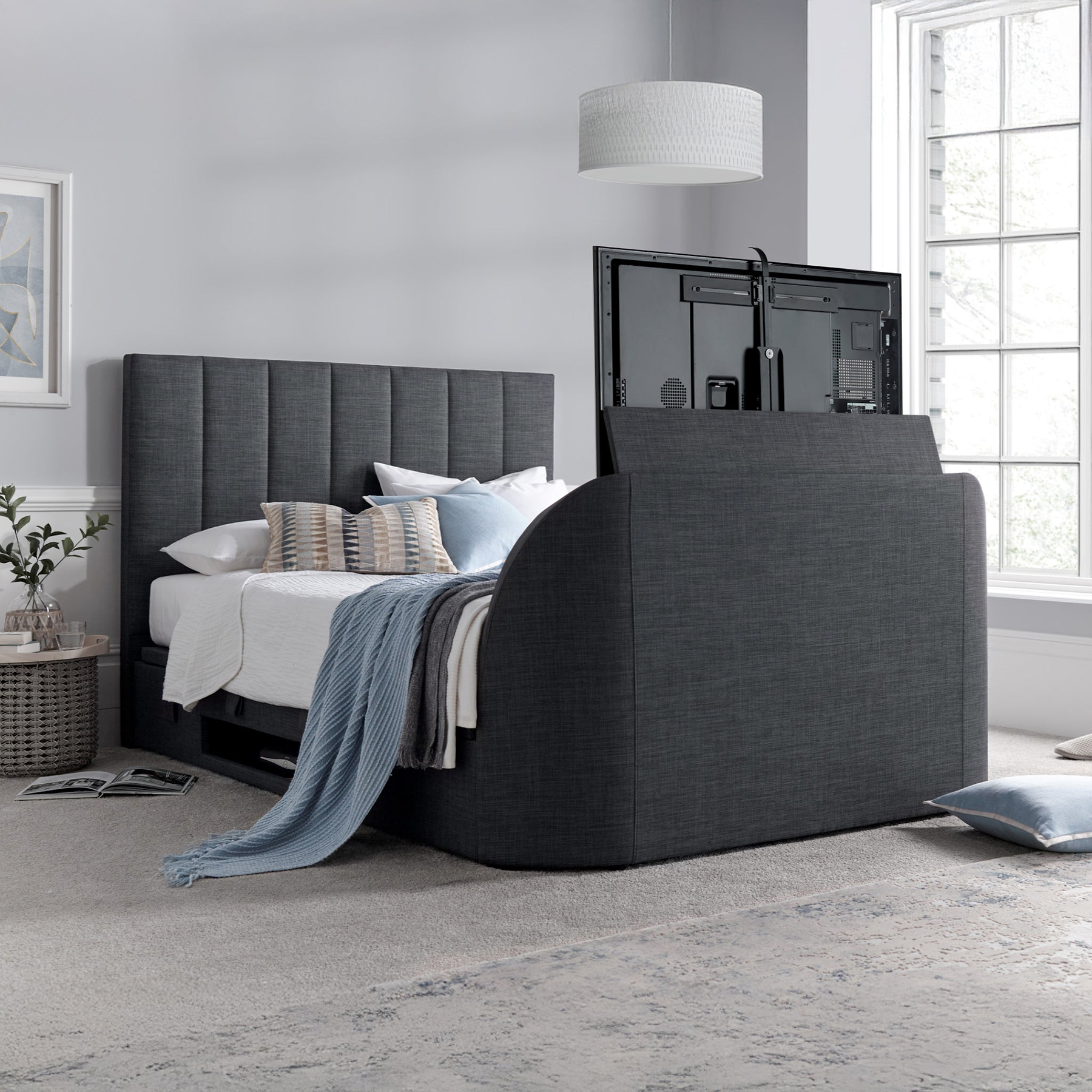 Belleau TV Ottoman Bed Frame Double Slate from Roseland Furniture