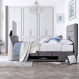 Belisse TV Ottoman Bed Frame Double Grey from Roseland Furniture