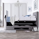 Belisse TV Ottoman Bed Frame Double Grey from Roseland Furniture
