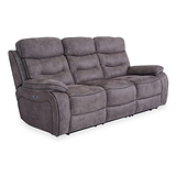 Stanford Charcoal Leather Electric Reclining 3 Seater Sofa from Roseland Furniture