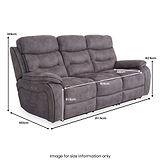 Stanford Charcoal Leather Electric Reclining 3 Seater Sofa dimensions
