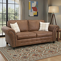 Edward Chocolate Faux Leather 3 Seater Couch