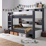 Ashbury Grey and White Storage Bunk Bed