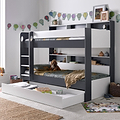 Ashbury Grey and White Storage Bunk Bed with Storage Drawer