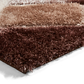 Lennox Brown Beige Geometric Shaggy Rug
