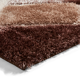 Lennox Brown Beige Geometric Shaggy Rug