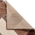 Lennox Brown Beige Geometric Shaggy Rug