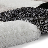 Lennox Black White Geometric Shaggy Rug