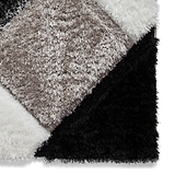 Lennox Black White Geometric Shaggy Rug